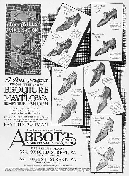 Advert for Mayflowa Reptile shoes for Abbott and Sons Ltd