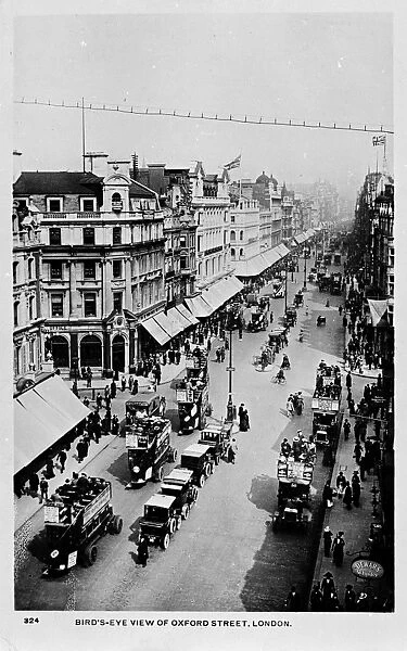 Aerial view, Oxford Street, Central London
