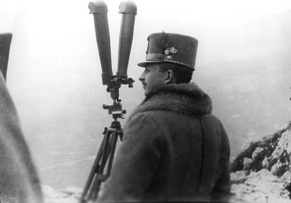 Archduke Karl Franz Josef of Austria with telescope, WW1