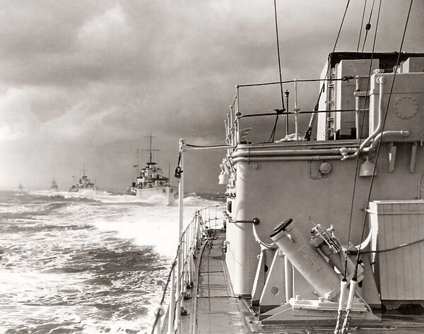 Destroyer Royal Navy on exercise, Mediterranean Sea, 1934
