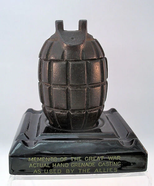 Mills hand grenade made as an ink stand