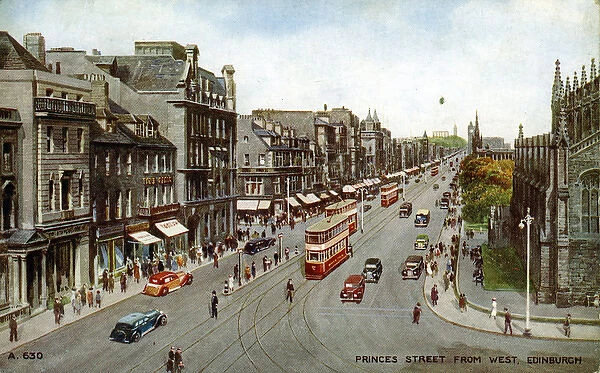 Princes Street from the West, Edinburgh, Midlothian