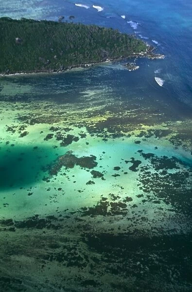 Aerial view of St Anne Marine Park, Mahe, Seychelles, Indian Ocean
