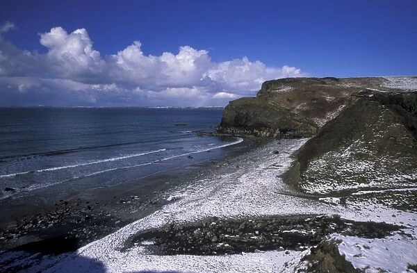 Druidston Haven beach in winter, Pembrokeshire, Wales, UK, Europe