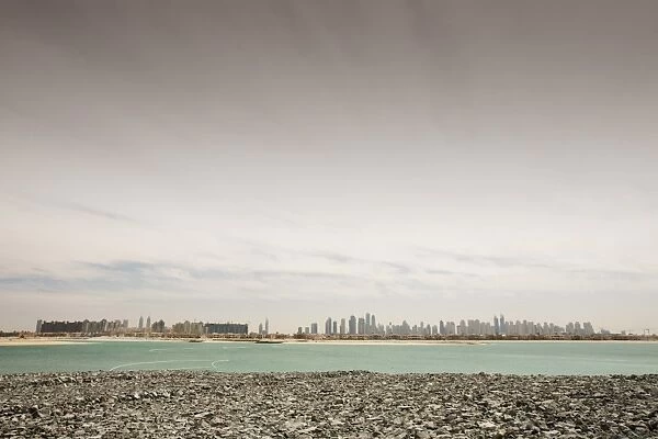 The Dubai skyline from the Palm resort area