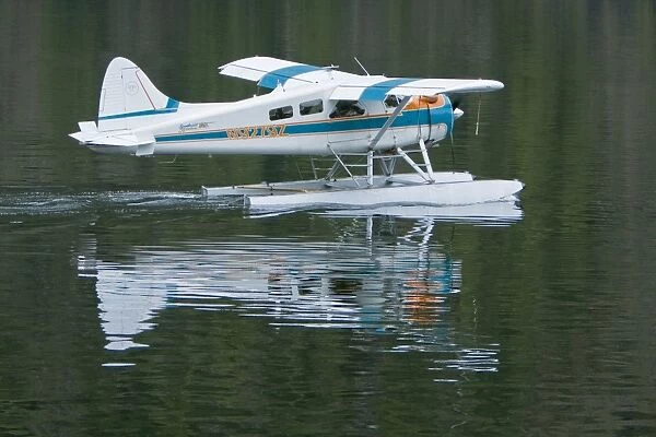 Float Planes operating in southeast Alaska, USA, Pacific Ocean. The float plane is one of the most common ways to travel in the calm waters of the inside passage and throughout