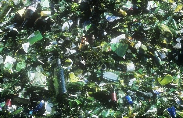 Glass at a recycling plant in Carlisle, Cumbria, UK