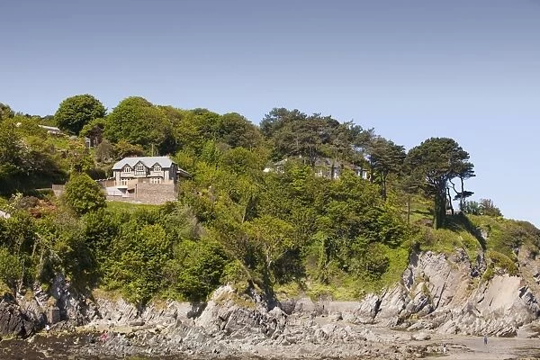 A house above Lee Bay on the north Devon coast near Ilfracome, UK