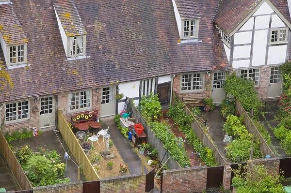 Old houses and back gardens in Tewkesbury UK