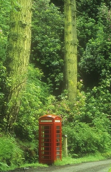 A phone box at Carsaig on the Isle of Mull, Scotland, UK