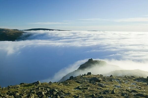 on Red Screes above a temperature inversion in the Lake District UK