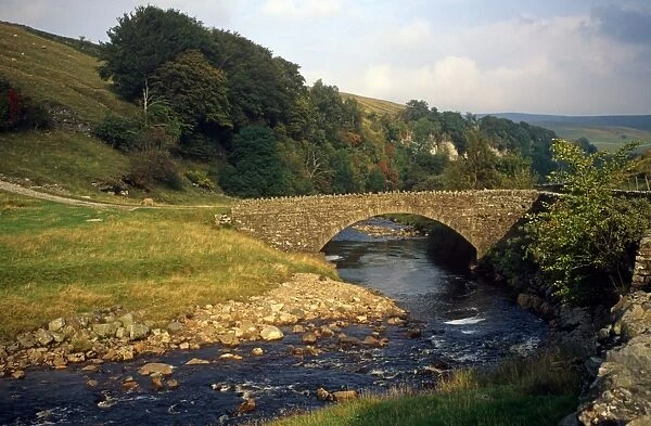 Stone bridge over the river. Arkengarthdale, Yorkshire Dales National Park, England. 2001