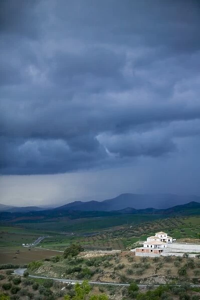 A storm approaching the sierra nevada mountains in spain