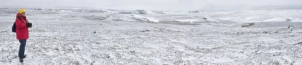 Tundra, snow scape, tourist