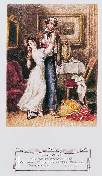 Carmen and Don Jose, 1846 (litho)