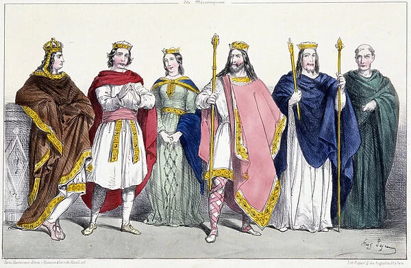Childebert II (695 - 711), Dagobert II and Clotilde (711 - 715), Chilperic II (720 - 737)
