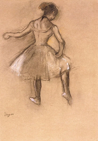 Dancer, c. 1880 (charcoal and pastel on pink paper laid on board)