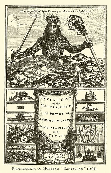 Frontispiece to Hobbess Leviathan, 1651 (engraving)