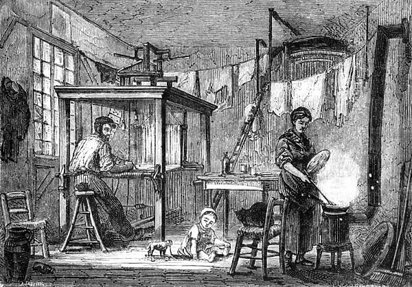 A Lyonnais weaver and his family, c. 1880 (lithograph)