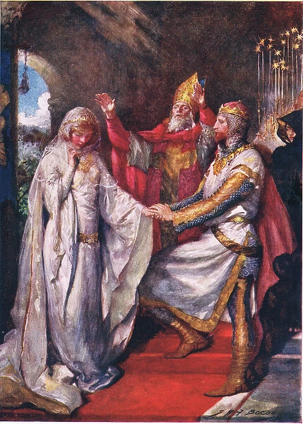 The Marriage of King Arthur and Queen Guinevere, illustration for Children