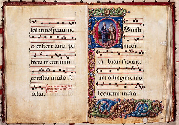 Piccolomini Library: choir book, cod. 17. 2, ff. 30v-31r with 'Two Hermit Saints', by Liberale da Verona (about 1445 - 1527  /  9)