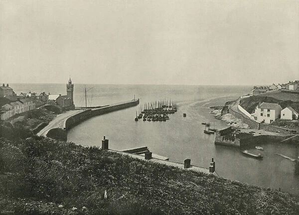 Porthleven, the Harbour and Look-out (b  /  w photo)
