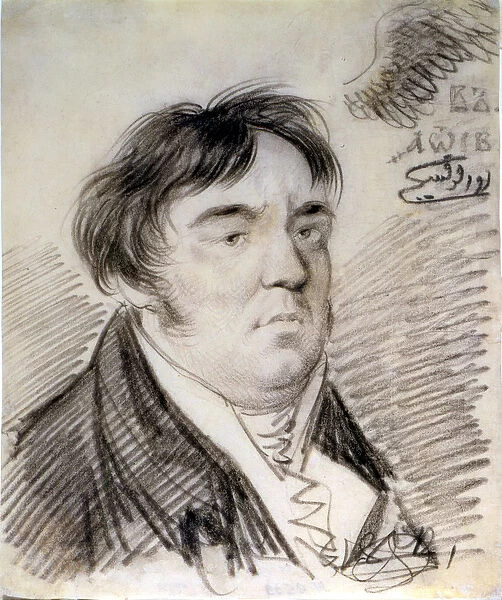 Portrait of Ivan Krylov, 1812 (pencil)