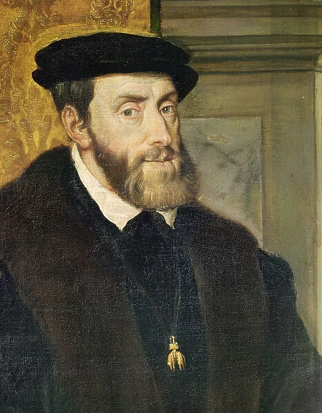 Detail of Seated Portrait of Emperor Charles V (1488-1576) 1548 (oil on canvas)
