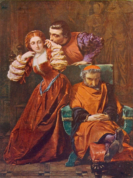 Shakespeare: Silvia and Valentine, The Two Gentlemen of Verona, Act III, Scene 1 (colour litho)