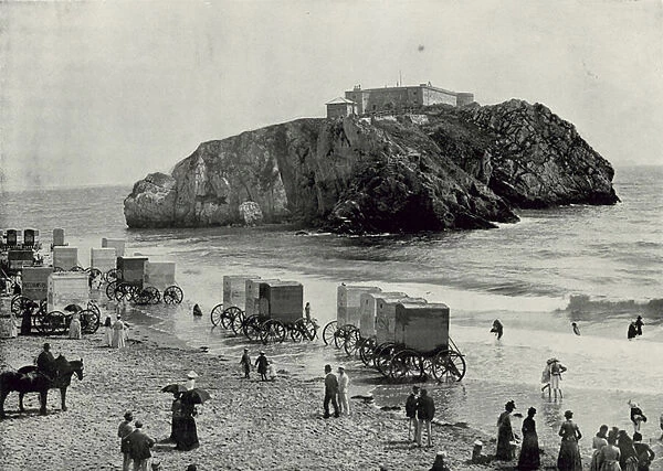 Tenby, St. Catherines Rock and Fort (b  /  w photo)