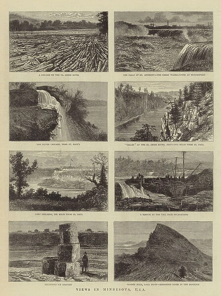 Views in Minnesota, USA (engraving)