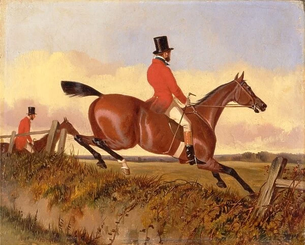 Foxhunting: Clearing a Bank, John Dalby, active 1826-1853, British