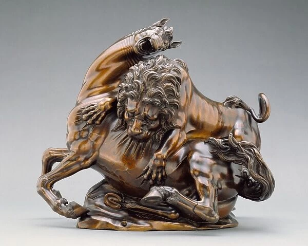 Lion Attacking a Horse and Lion Attacking a Bull'
