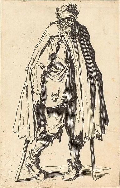 Beggar with Crutches and Sack, c. 1622. Creator: Jacques Callot