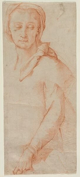 Half-Length Figure Study of a Woman, 1500s. Creator: Ludovico Cardi Cigoli (Italian, 1559-1613)