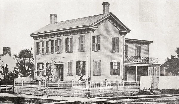 Abraham Lincolns Family Home In Springfield, Illinois, America. Abraham Lincoln, 1809
