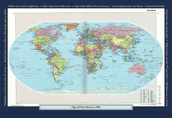 Historical World Events map 1996 US version
