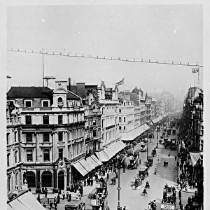 Aerial view, Oxford Street, Central London