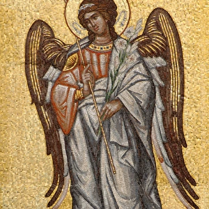 Angel on the front of the Orthodox Church Saborna Crkva