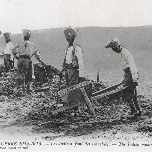 Colonial Indian Troops digging trenches on the Western Front