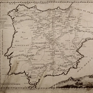 Map of the postal system of Spain (18th c. )