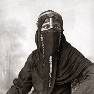 Veiled woman, Egypt, circa 1880s (Arnoux studio)