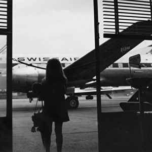 Young girl at an airport