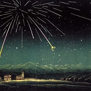 Meteor shower, historical artwork