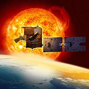 Picard satellite and Sun, artwork