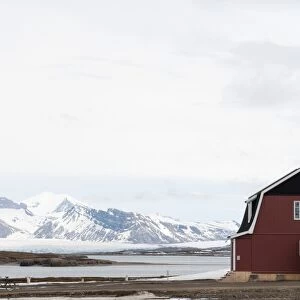 Roald Amundsen house, Ny-Alesund, Spitzbergen, Svalbard Islands, Norway, Scandinavia, Europe