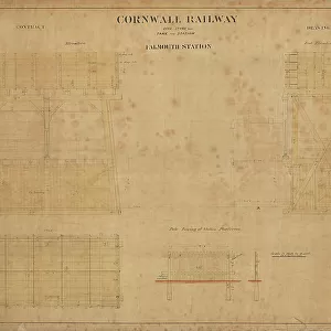 Cornwall Railway - Falmouth Station Contract Drawing No.13 - Coke Store and Water Tank at Falmouth