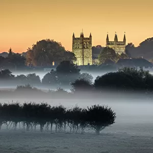 Wimborne Minster at dawn, Dorset, England, UK