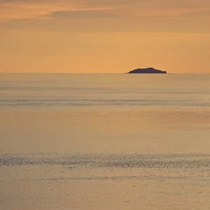 Grassholm Island at sunset, Pembrokeshire, Wales, UK, Europe (rr)