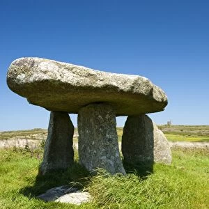Lanyon Quiot near St Just in West cornwall, UK. These ancient structures are megalithic chambered tombs dating from the Neolithic